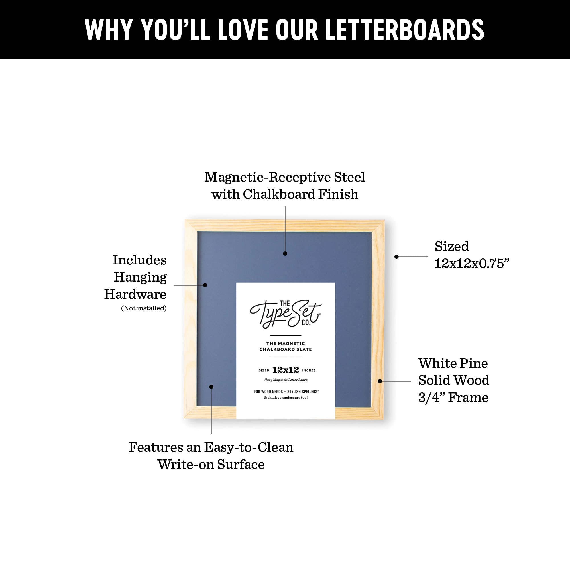 12x12 Navy Blue Magnetic Chalkboard from Anderson Parker