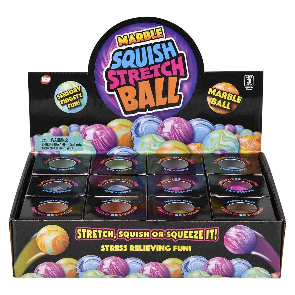 2.33" SQUISH AND STRETCH MARBLEIZED GUMMI BALL LLB kids toys from Anderson Parker