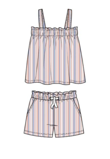 2 PCS SET: TANK TOP AND SHORTS KNIT-ORANGE LT. from Anderson Parker