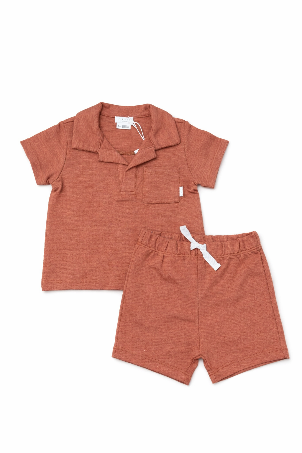 2PC SET: S/S Top + Short Knit - Dark Orange from Anderson Parker