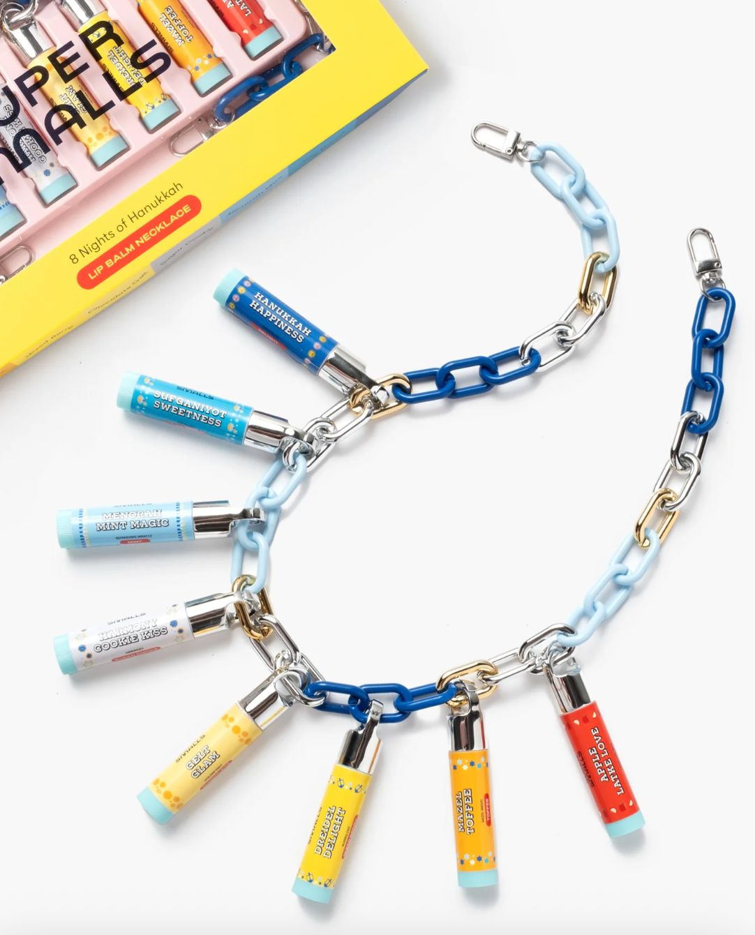 8 Nights Hanukkah Lip Balm Necklace Set from Anderson Parker