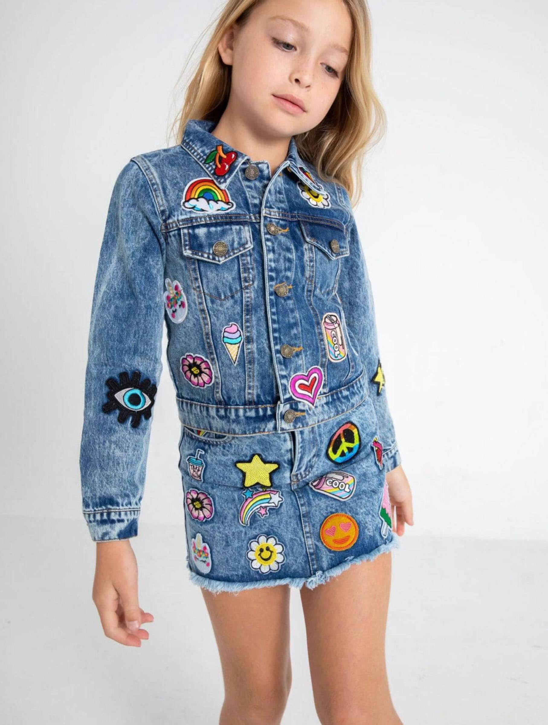 All About The Patch Crop Denim Jacket from Anderson Parker