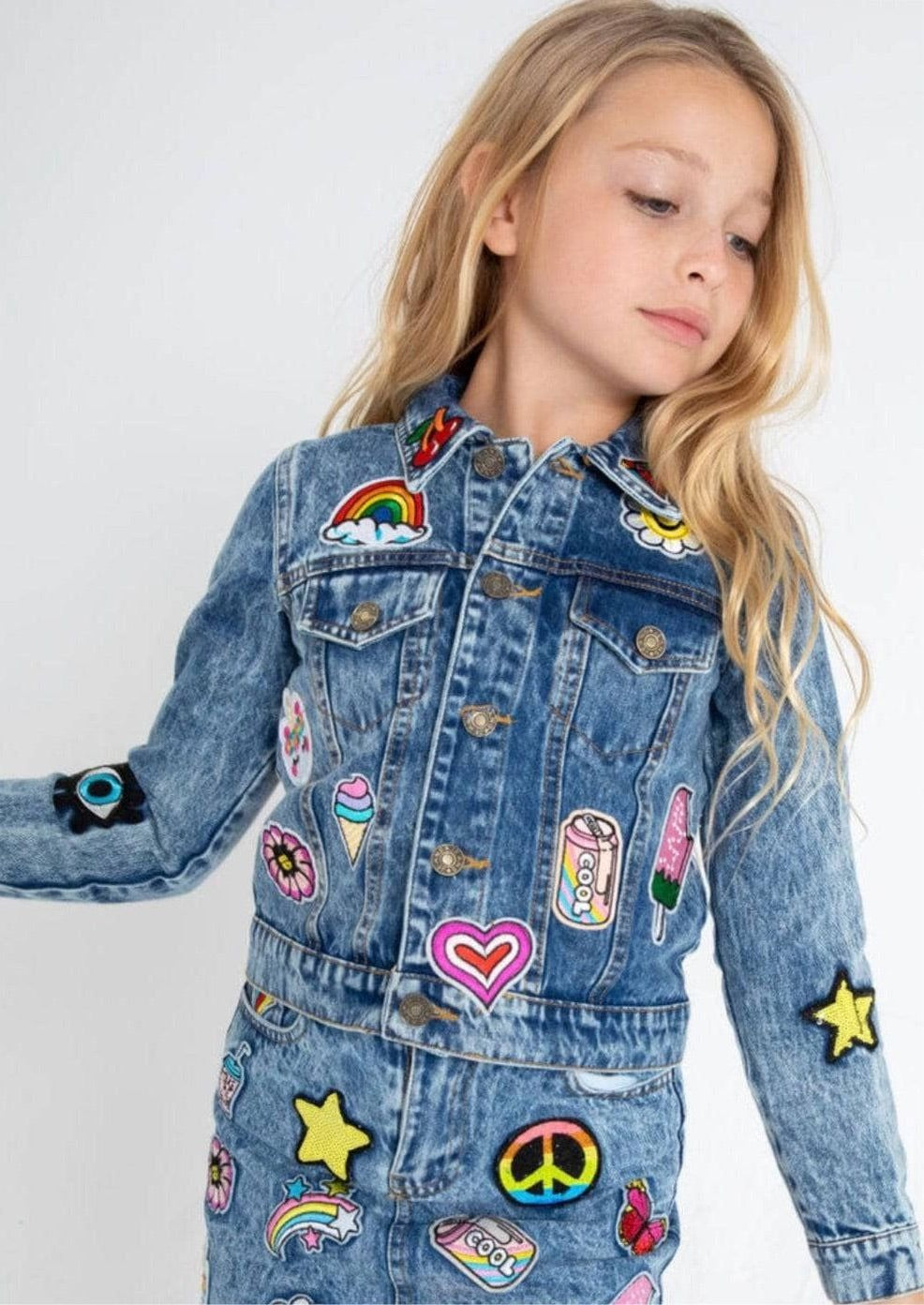 All About The Patch Crop Denim Jacket from Anderson Parker
