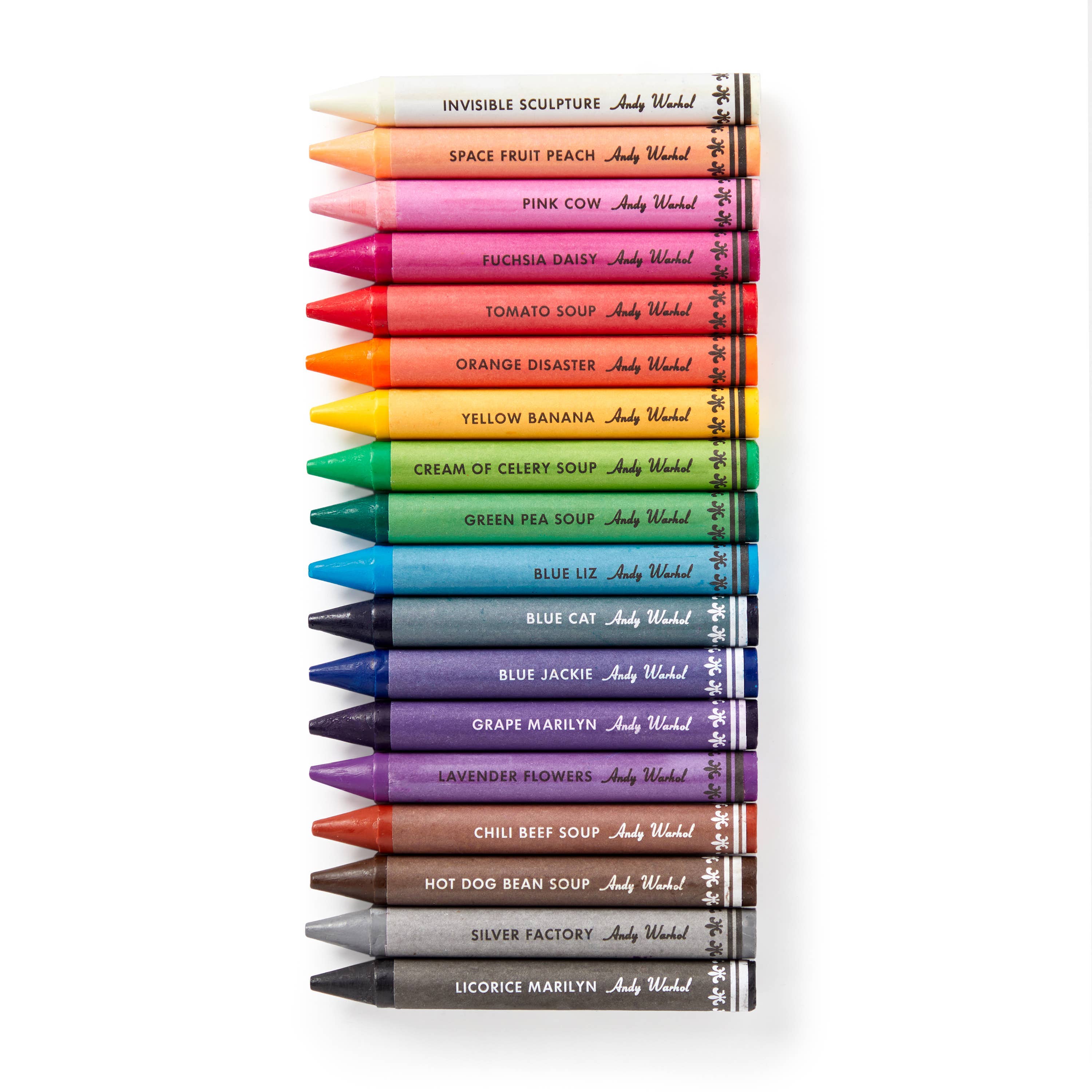 Andy Warhol Soup Can Crayons + Sharpener from Anderson Parker
