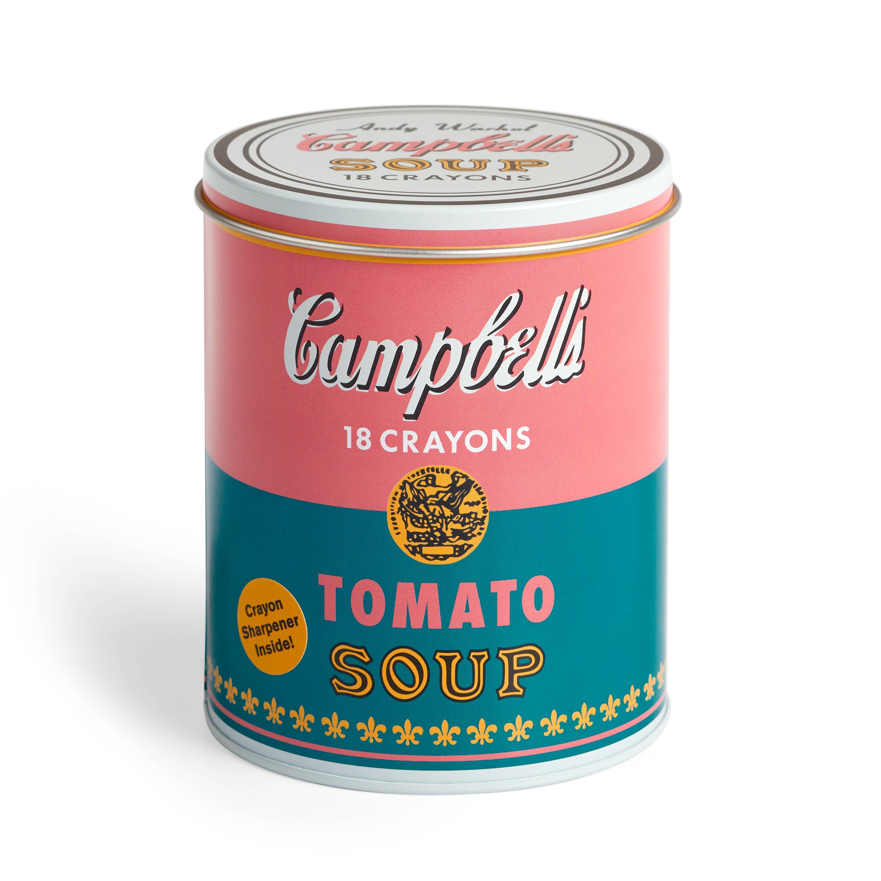 Andy Warhol Soup Can Crayons + Sharpener from Anderson Parker
