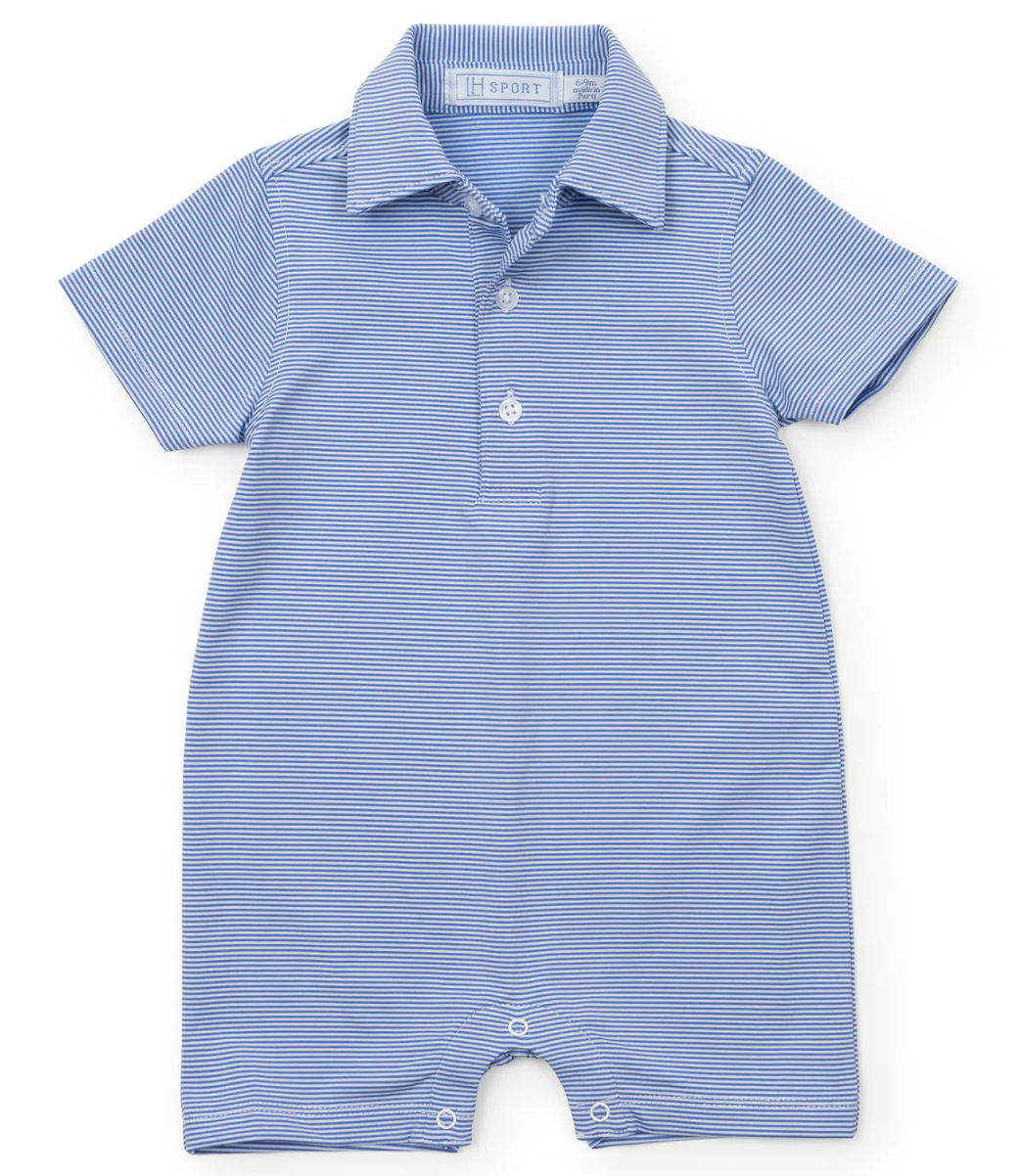 Austin Boys' Polo Shortall - Blue Stripes from Anderson Parker