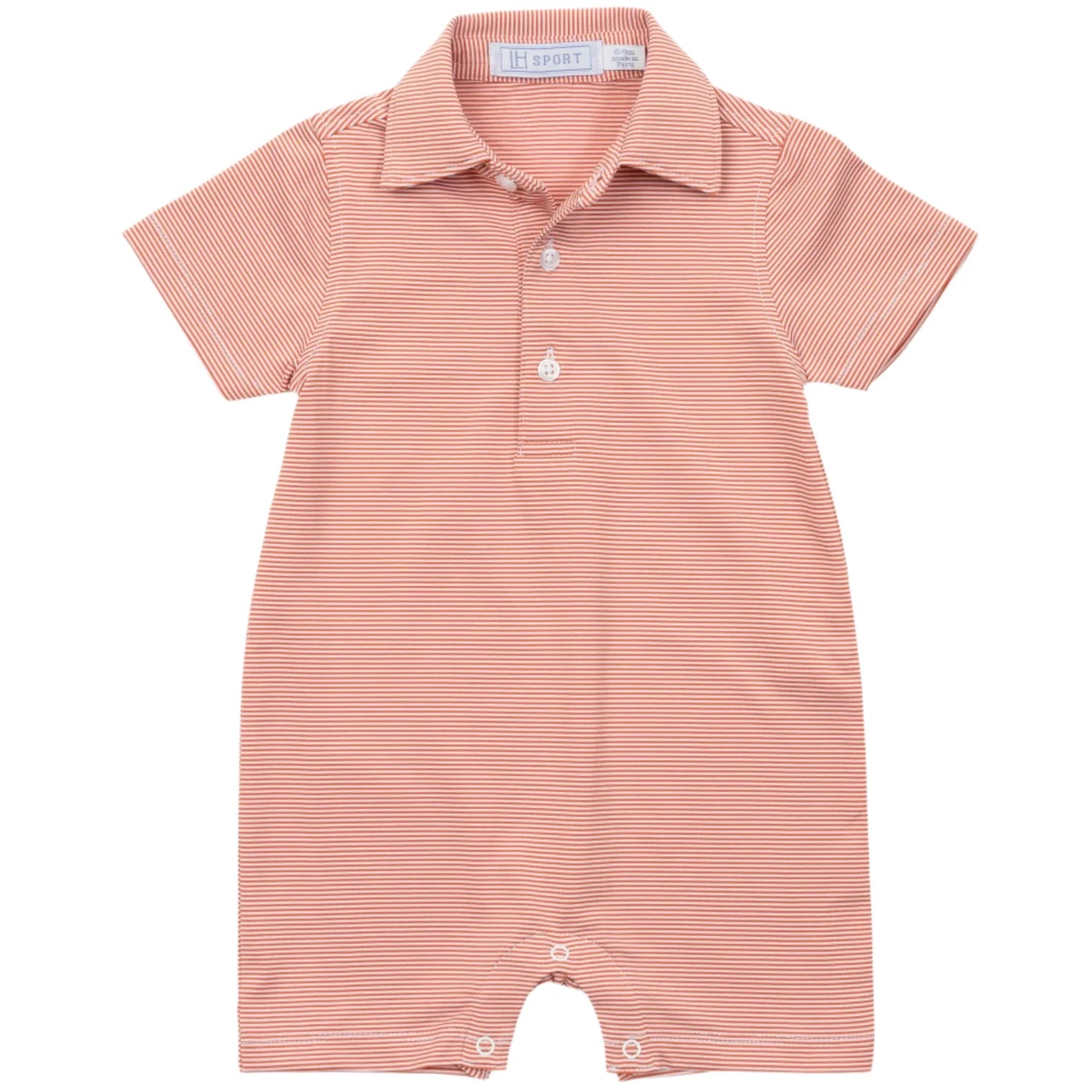 Austin Boys' Polo Shortall - Orange Stripes from Anderson Parker