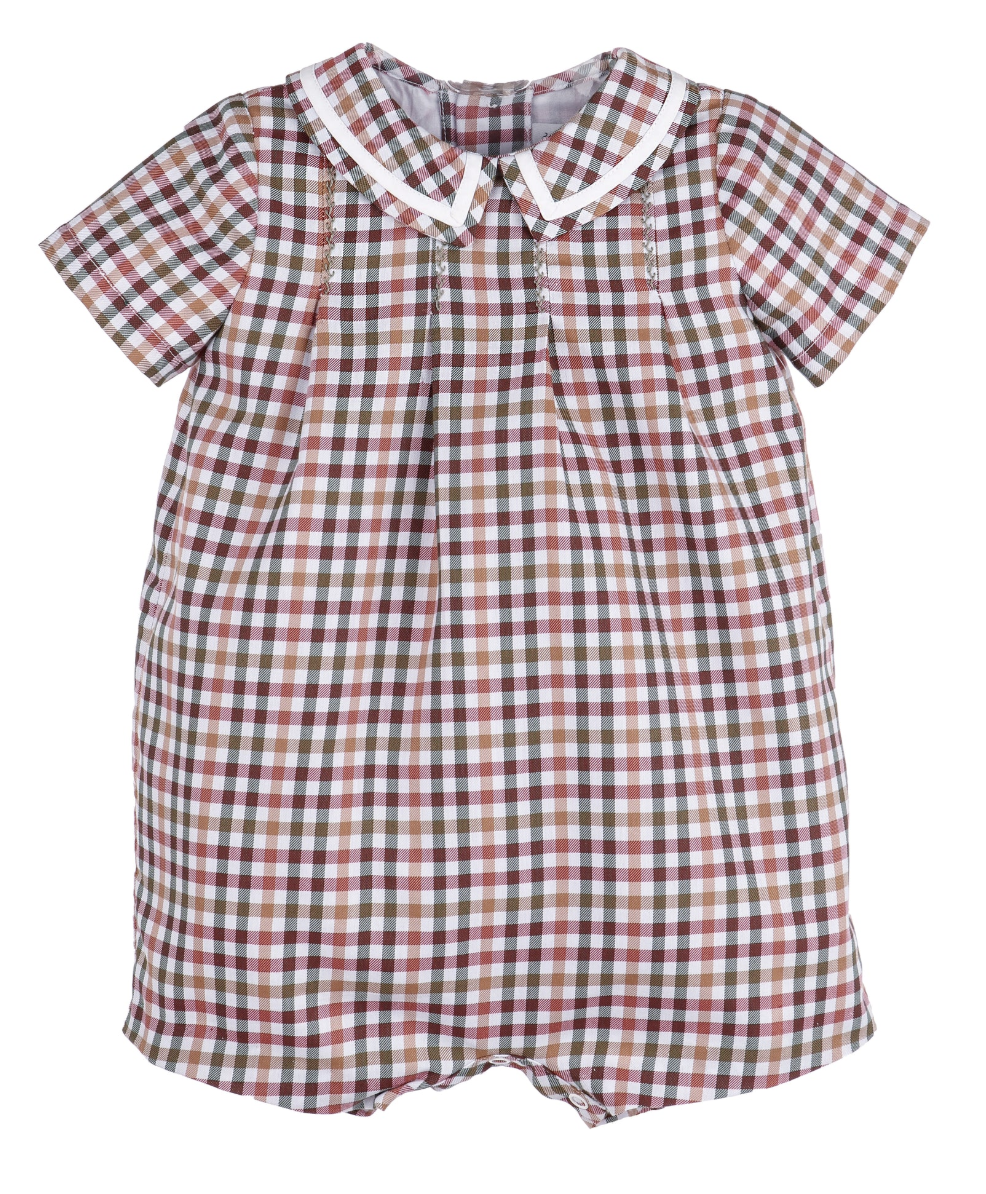 Autumn Cider Checks Romper with Collar from Anderson Parker