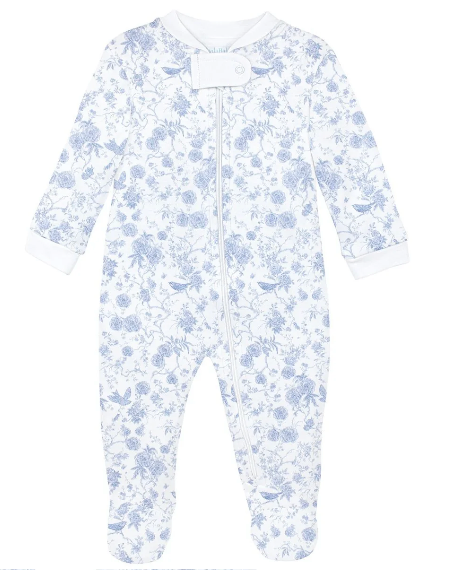 Autumn Garden Footie - Light Blue from Anderson Parker