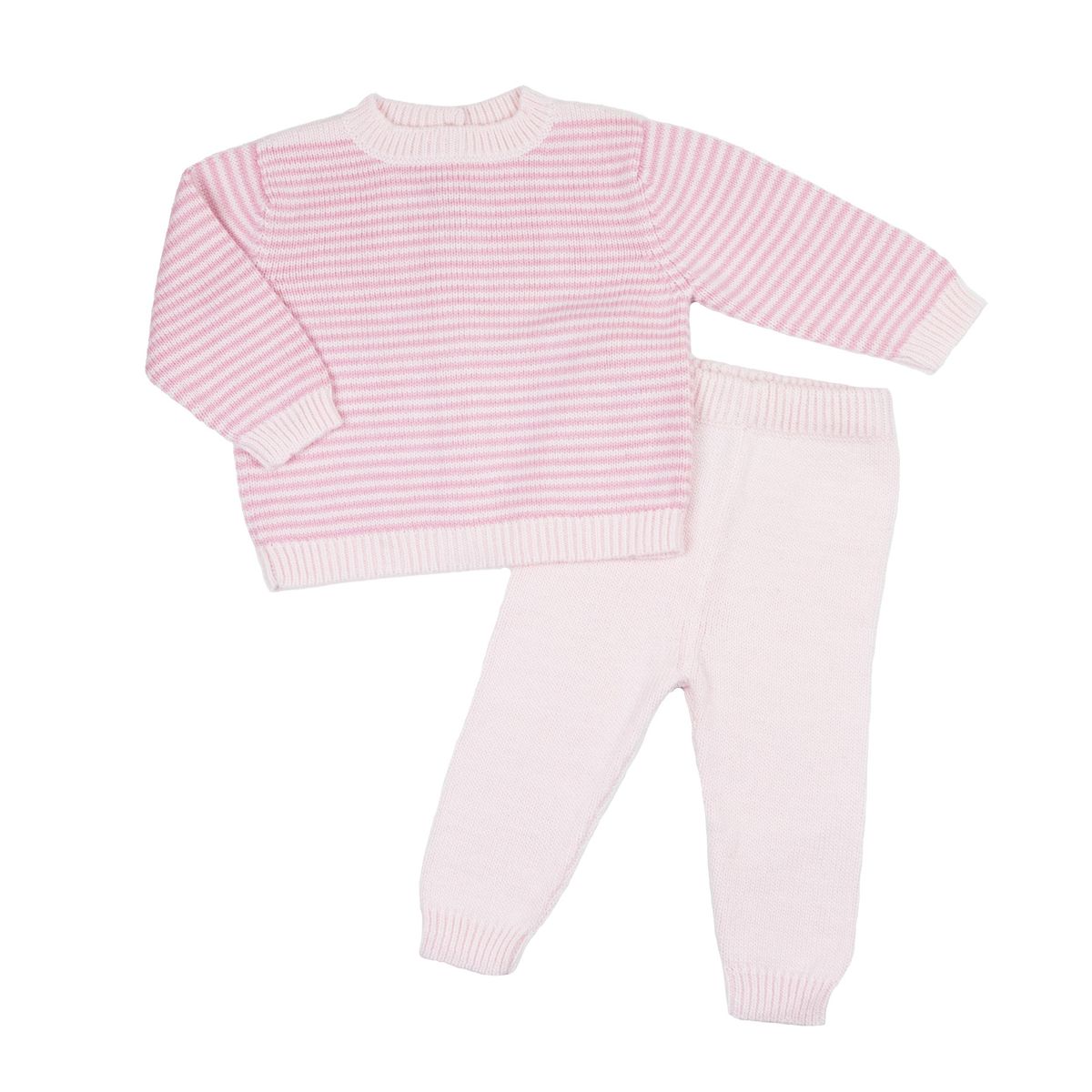 Baby Knit Sweater and Pant Set — Pink Stripe from Anderson Parker