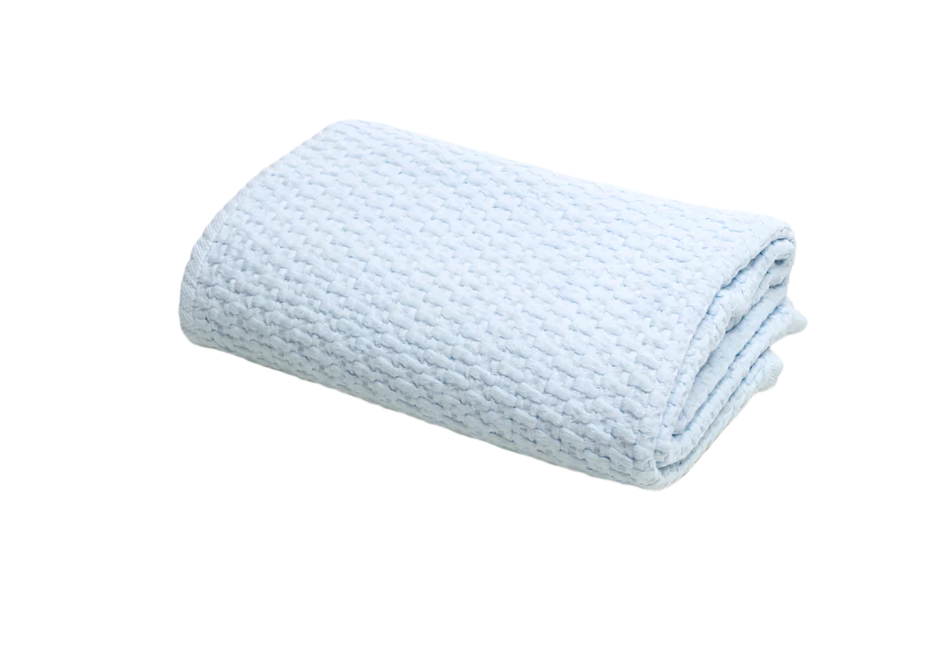 Baby Stonewashed Basket Weave with Binding Crib Blanket - Blue from Anderson Parker