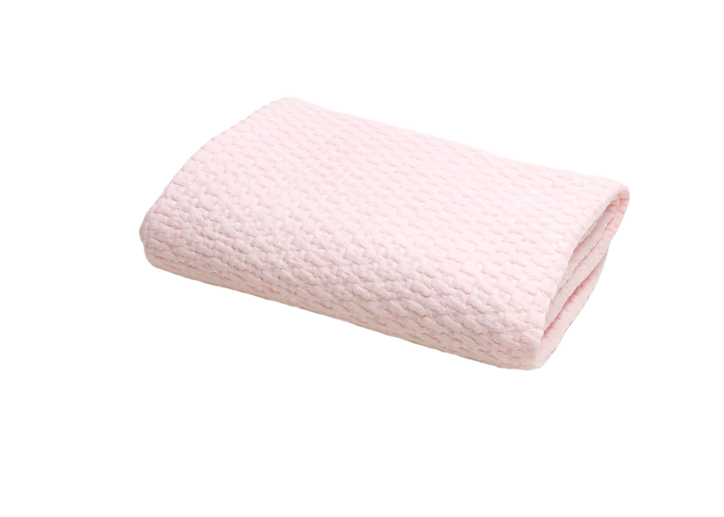 Baby Stonewashed Basket Weave with Binding Crib Blanket - Pink from Anderson Parker