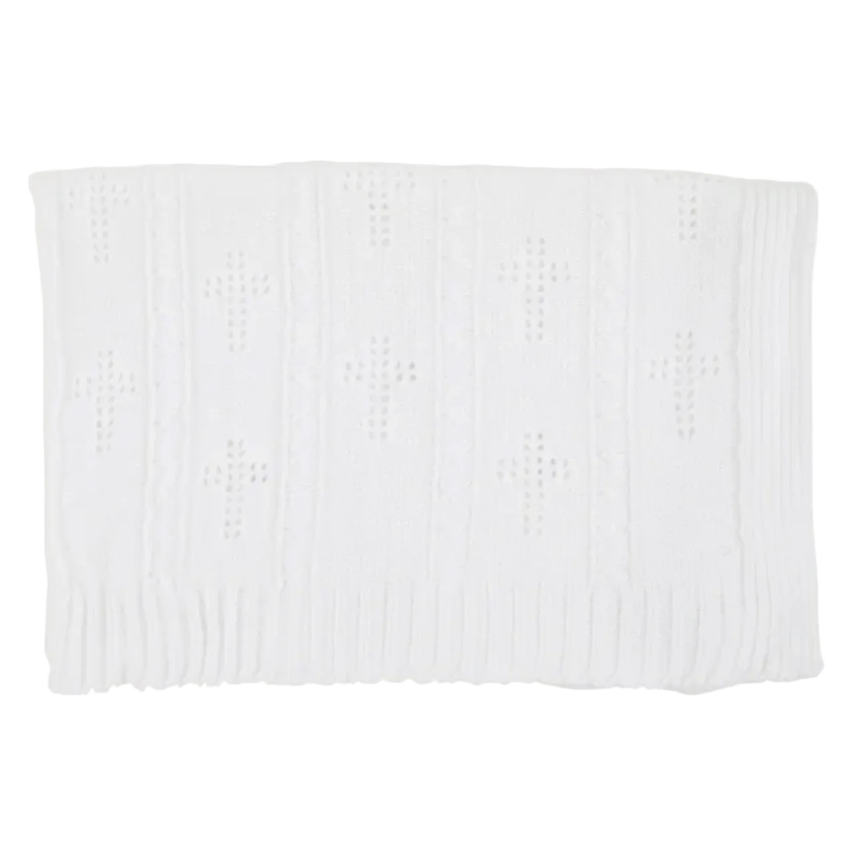 Bailey Baby Blanket - Worth Avenue White with Crosses from Anderson Parker