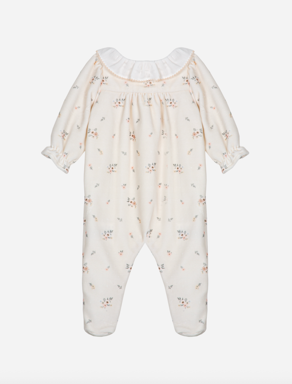 Beige babygrow with frilly collar from Anderson Parker