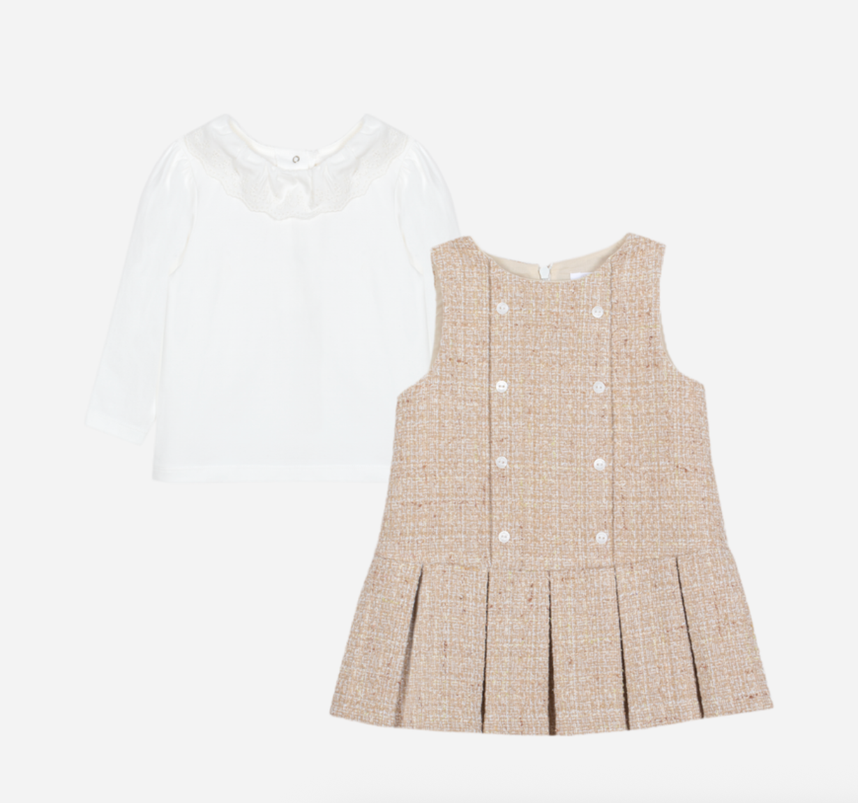 Beige tweed set from Anderson Parker