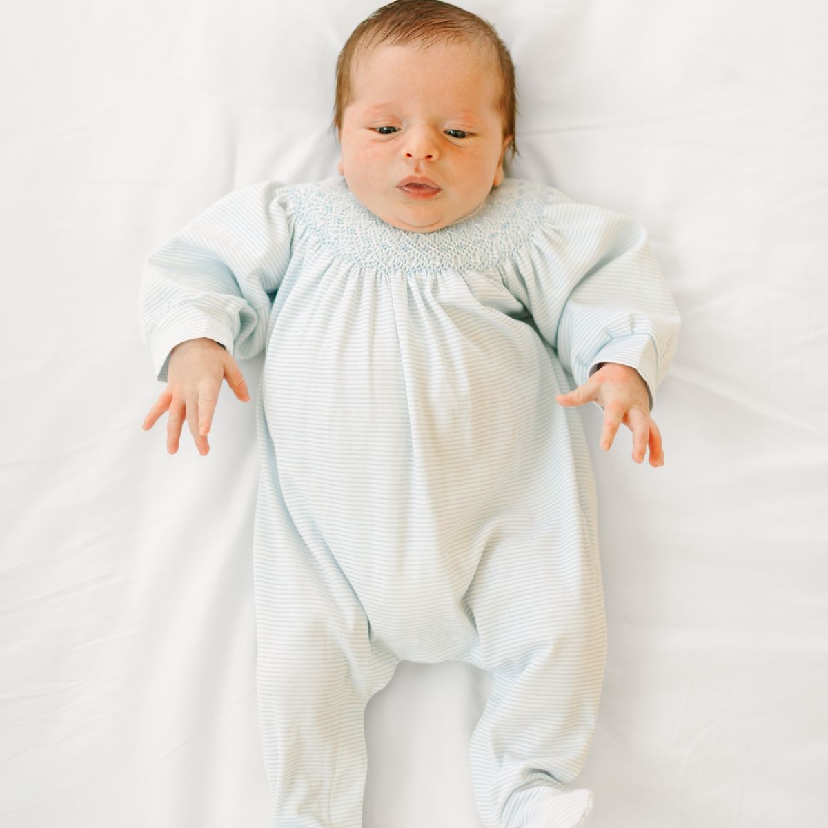 Benjamin Light Blue Bishop Footie from Anderson Parker