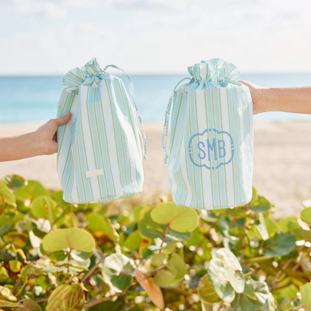 Bikini Bag - Green Blue Stripe from Anderson Parker