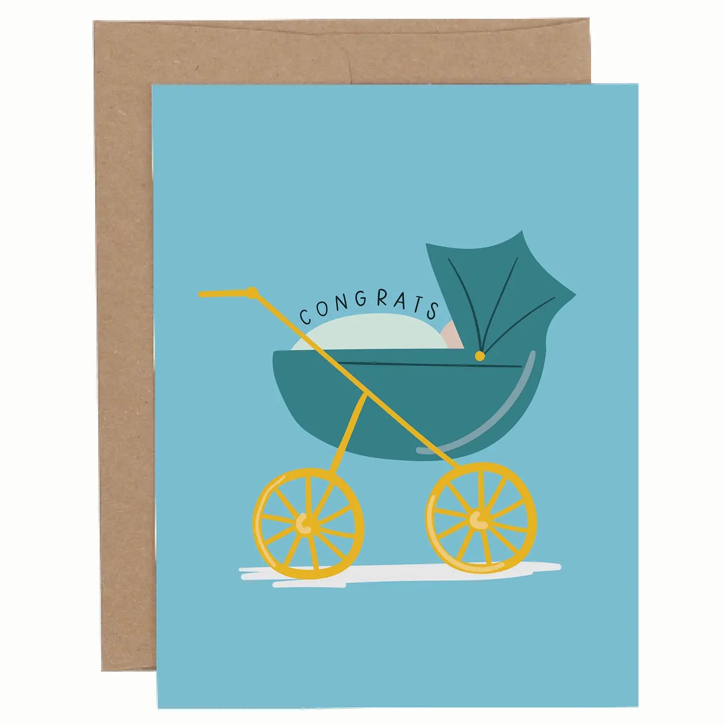 Blue Baby Carriage Greeting Card from Anderson Parker