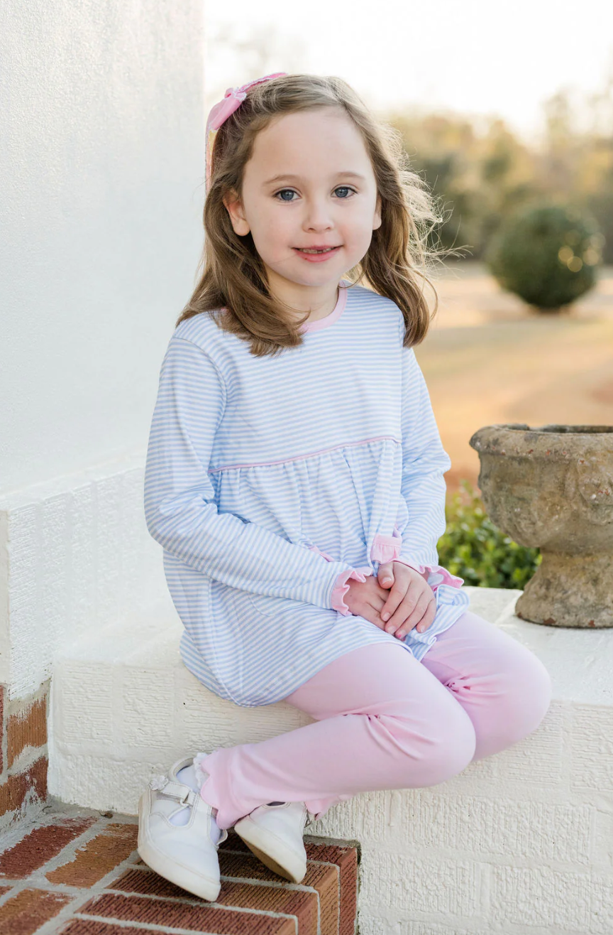 Blue & White Meggie Legging Set - Basic Stripe from Anderson Parker