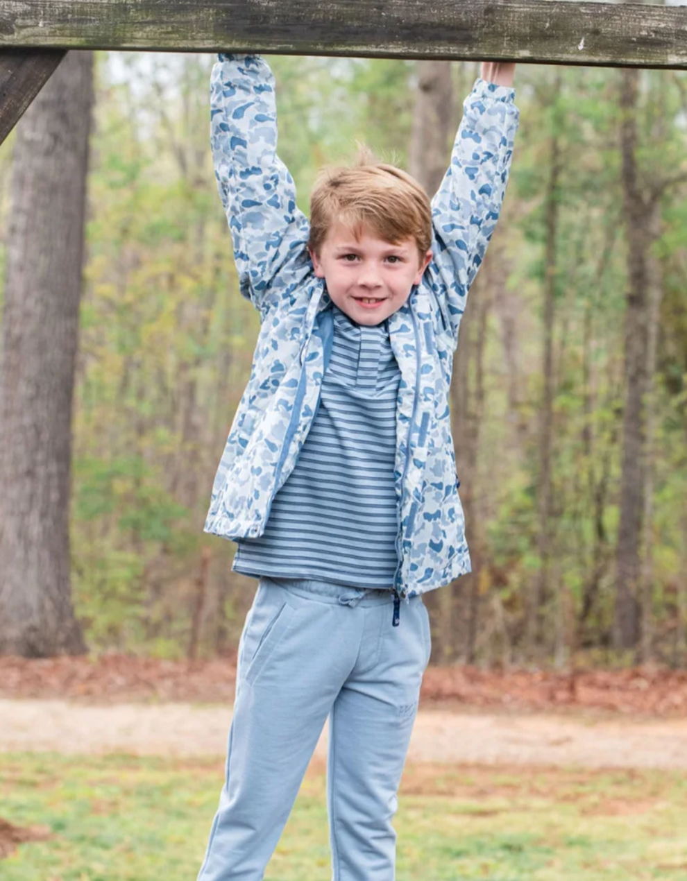 Boys Reflective Rain Jacket - Blue Break Point Camo from Anderson Parker