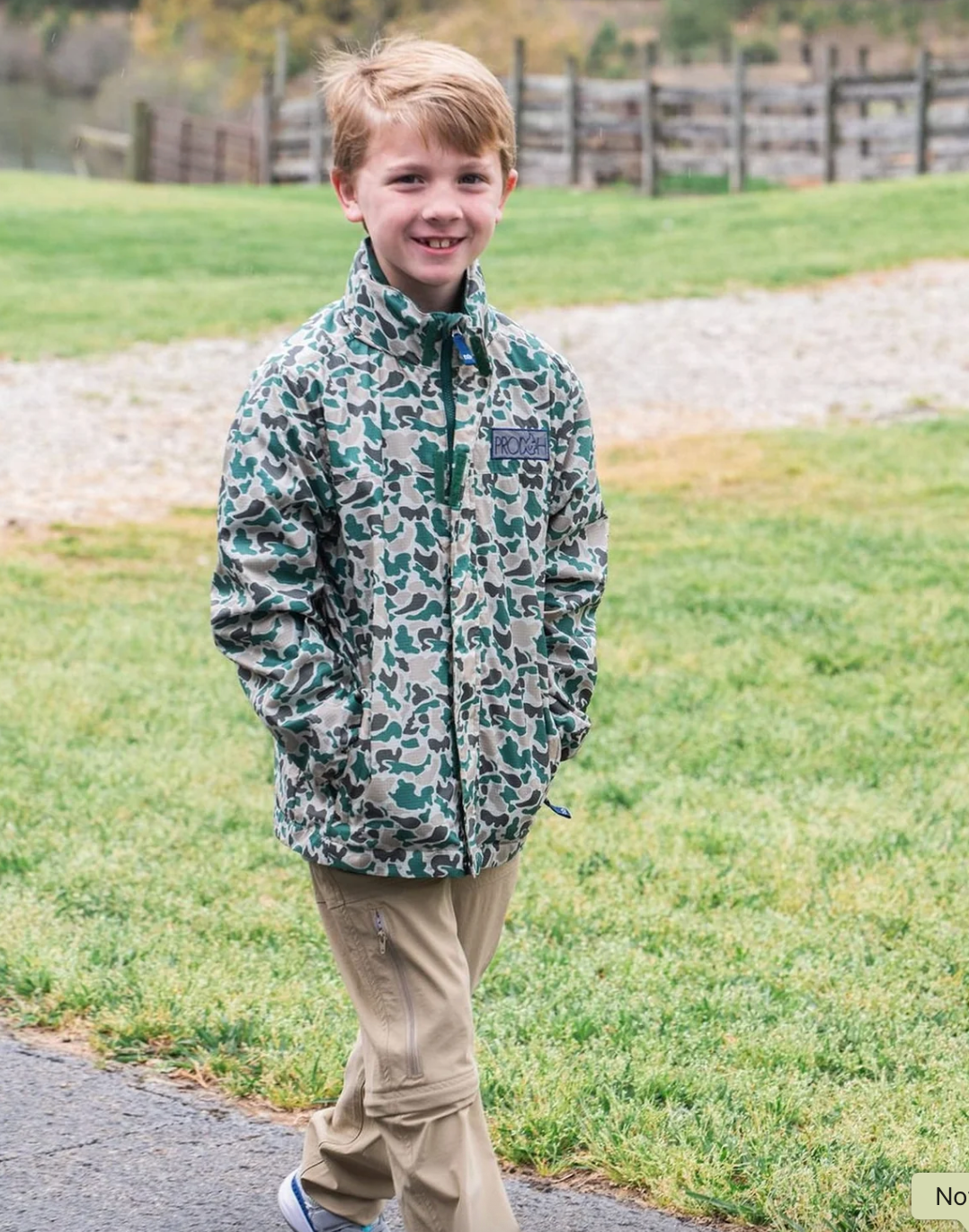 Boys Reflective Rain Jacket - Neutral Break Point Camo from Anderson Parker