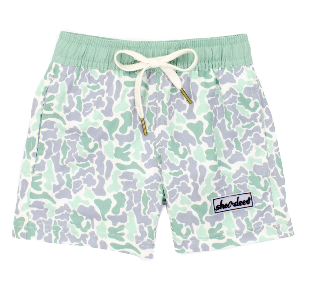 Boys Shordees Swim Trunk Sage Camo from Anderson Parker