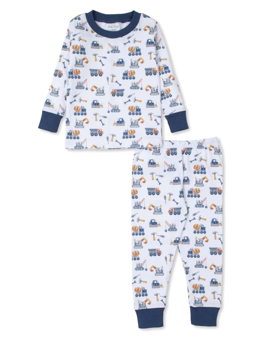Boys Snug Fit Long Pajamas - Blue Construction Crew from Anderson Parker