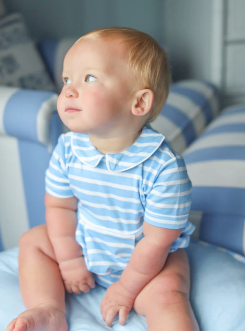 Bradford Bubble - Sarasota Sky Stripe with Worth Avenue White from Anderson Parker