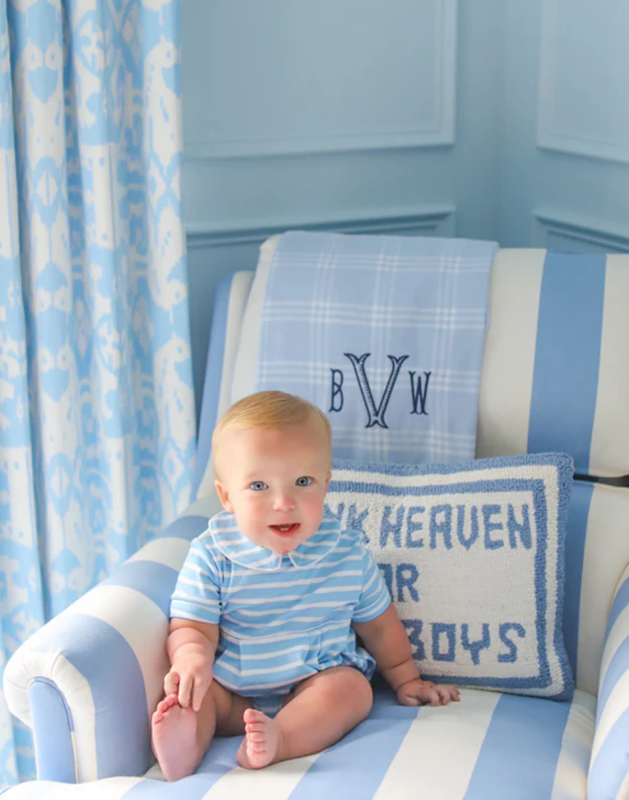 Bradford Bubble - Sarasota Sky Stripe with Worth Avenue White from Anderson Parker