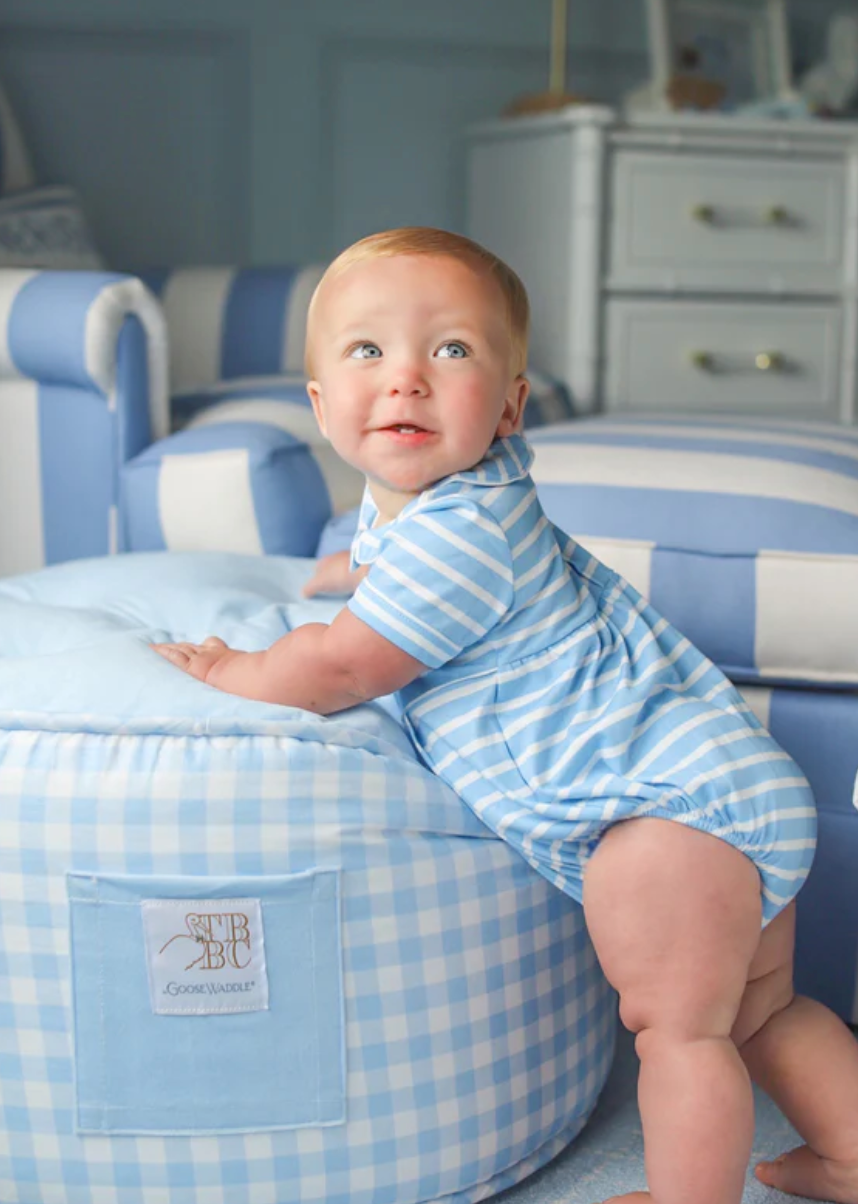 Bradford Bubble - Sarasota Sky Stripe with Worth Avenue White from Anderson Parker