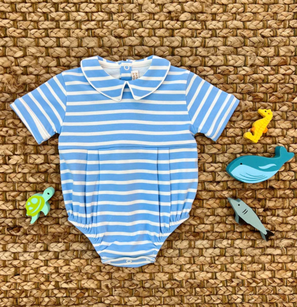 Bradford Bubble - Sarasota Sky Stripe with Worth Avenue White from Anderson Parker