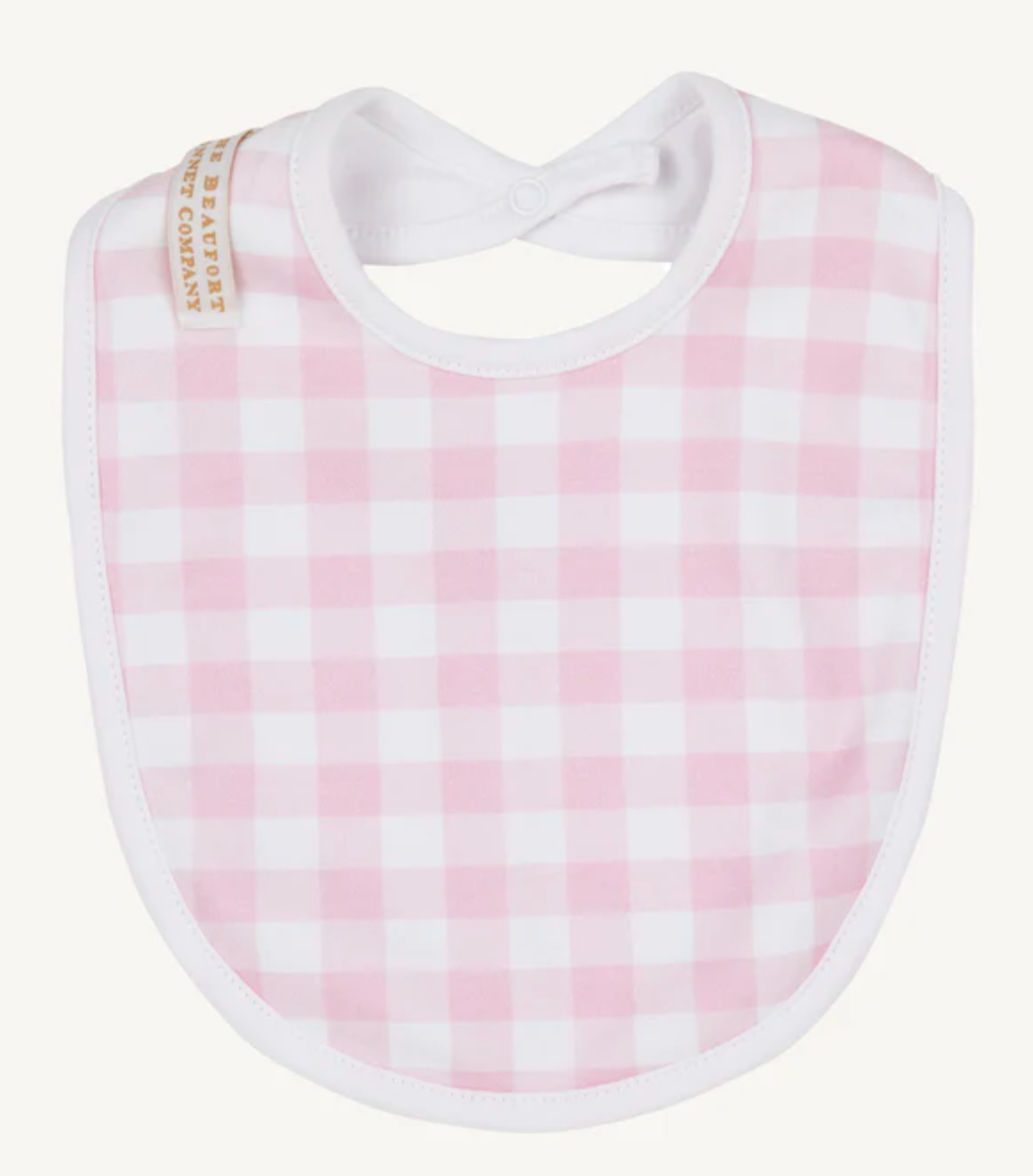 Burp Me Bib - Palm Beach Pink Gingham with Worth Avenue White from Anderson Parker