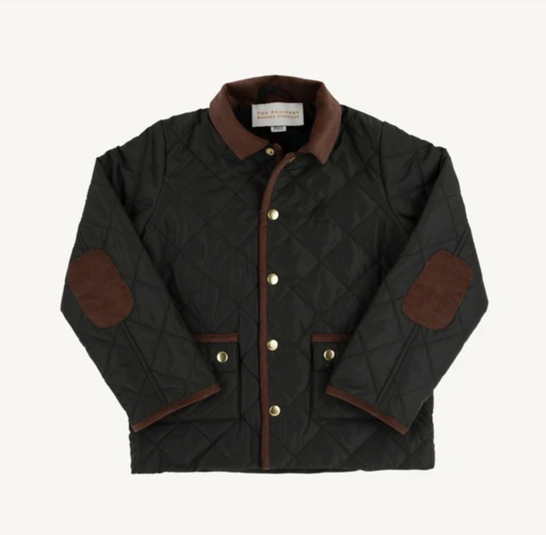 Caldwell Quilted Coat - Montague Moss/Chelsea Chocolate from Anderson Parker
