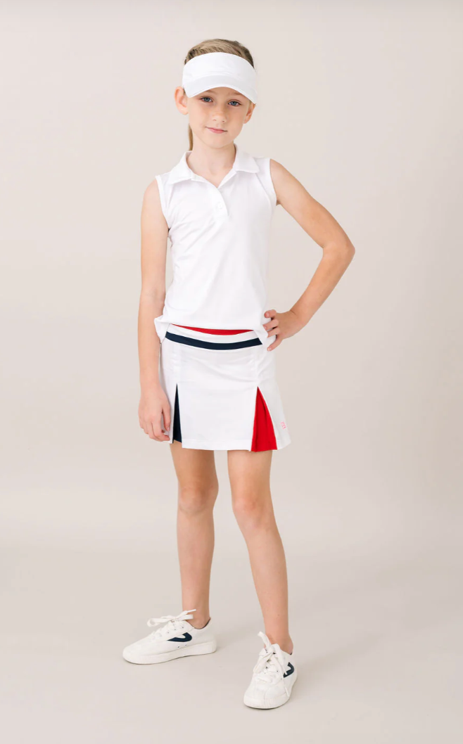 Candy Apple Red & Navy Skort Set from Anderson Parker