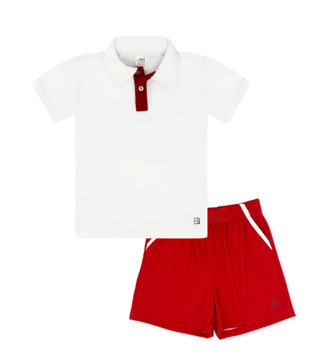 Candy Apple Red Polo & Short Set from Anderson Parker
