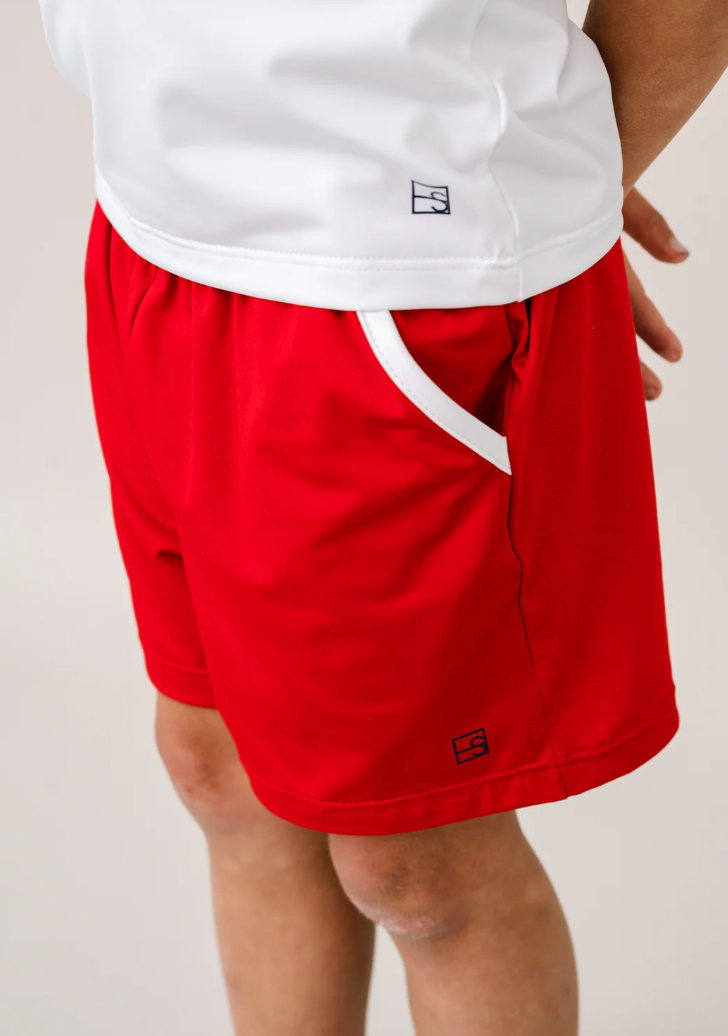 Candy Apple Red Polo & Short Set from Anderson Parker