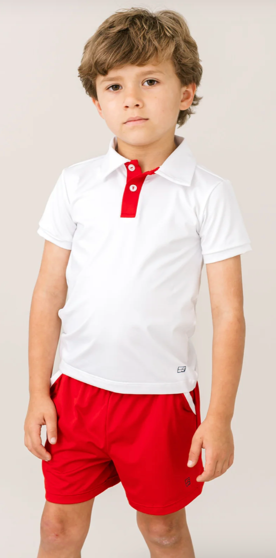 Candy Apple Red Polo & Short Set from Anderson Parker
