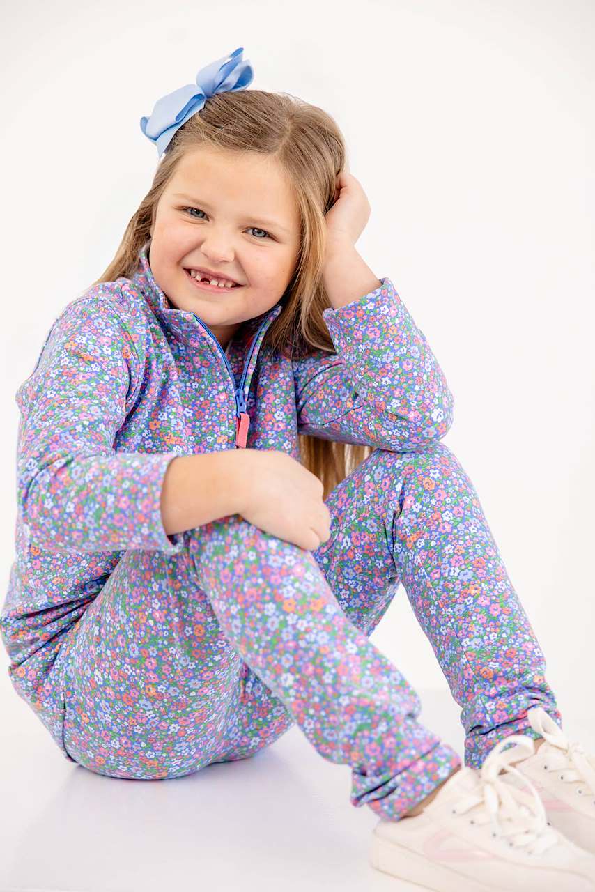 Canter Collar Half-Zip - Mountain Brook Mini Floral (Parrot Cay Coral)/Parrot Cay Coral from Anderson Parker