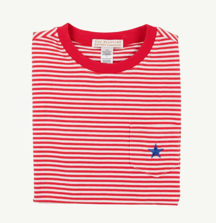 Carter Crewneck - Richmond Red Stripe/Richmond Red/Rockefeller Royal Star from Anderson Parker