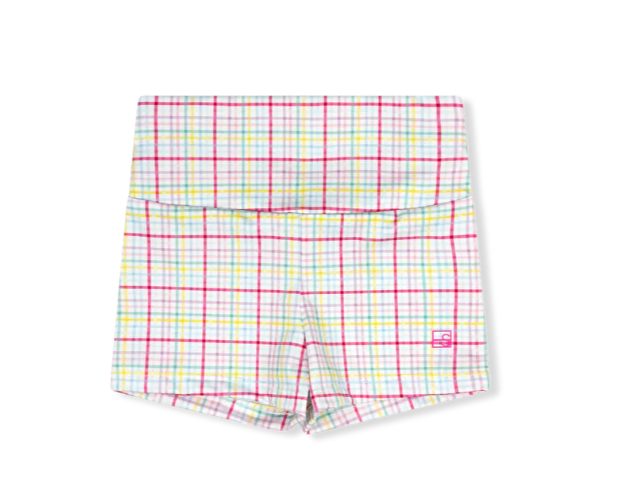 Cassidy Carthweel Short & Sports Bra Set- Palm Island Windowpane from Anderson Parker