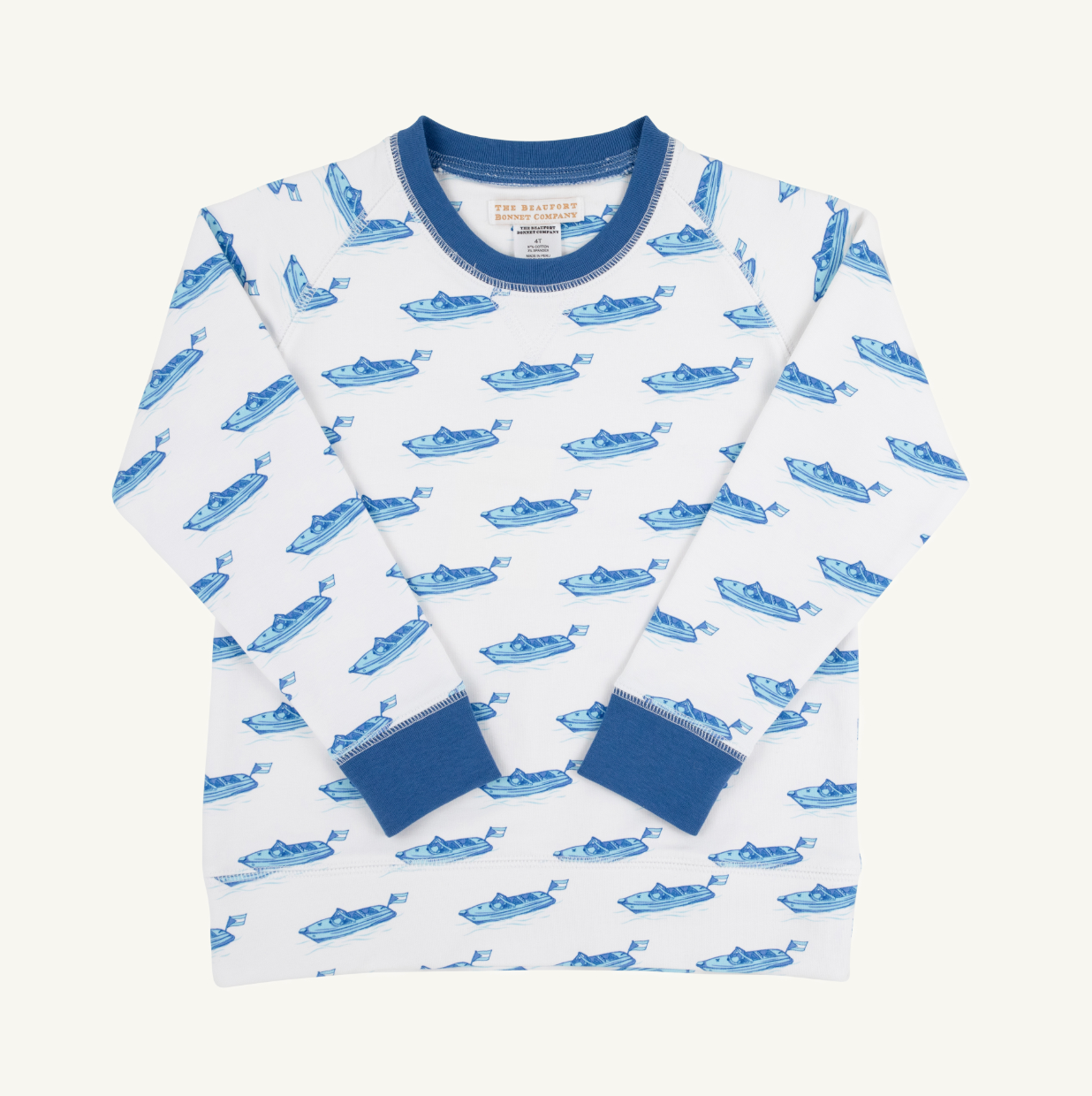 Cassidy Comfy Crewneck Boys - Briland Time/Wood Boat Blue from Anderson Parker