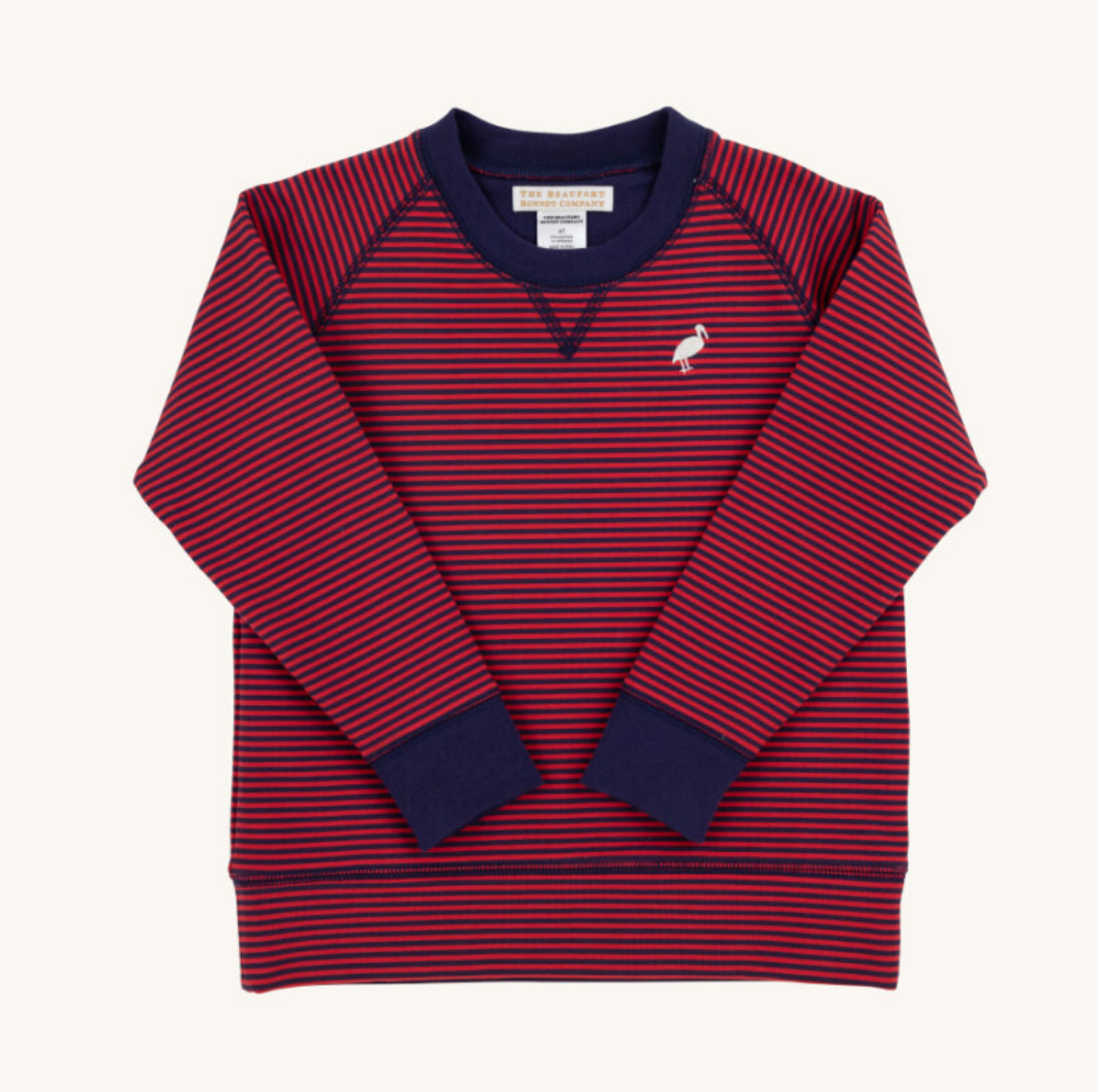 Cassidy Comfy Crewneck Boys - Richmond Red and Nantucket Navy Stripe/Nantucket Navy from Anderson Parker