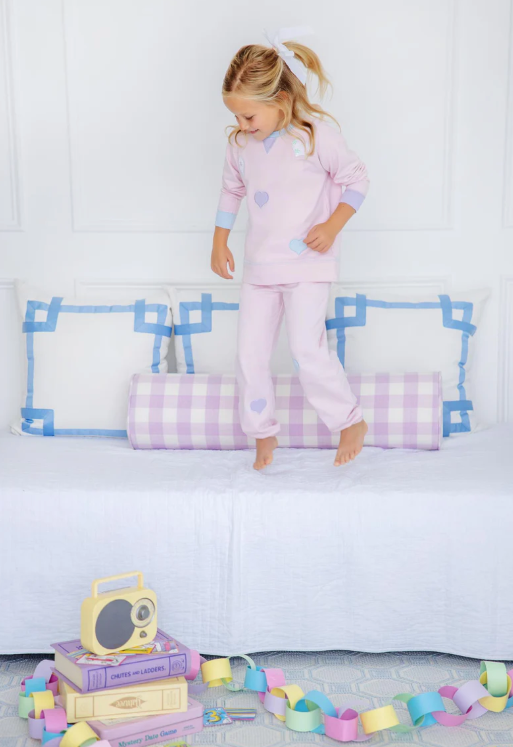 Cassidy Comfy Crewneck Girl - Palm Beach Pink/Buckhead Blue/Lauderdale Lavender/Hearts from Anderson Parker