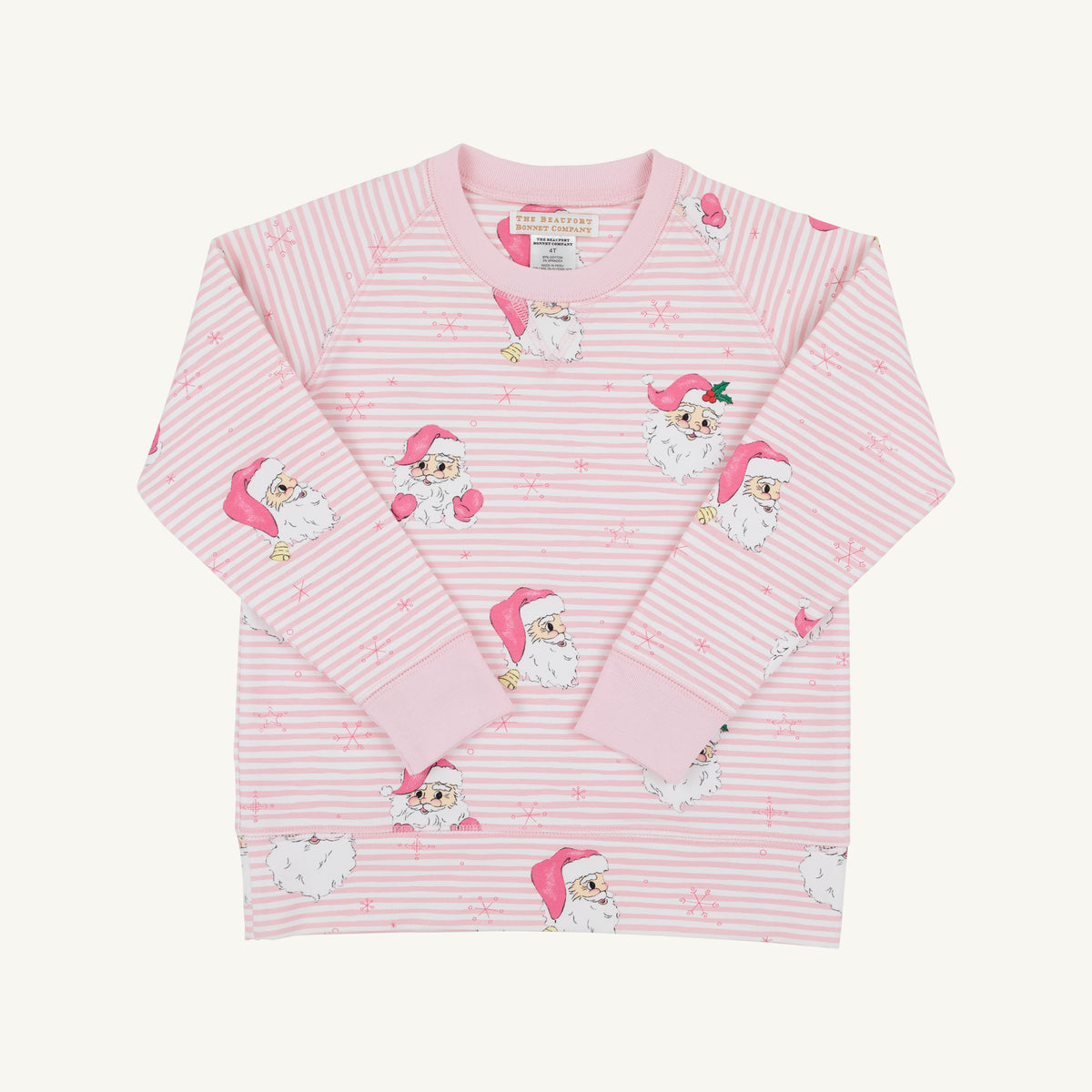 Cassidy Comfy Crewneck - Girls - French Terry - Dear Santa (Palm Beach Pink Stripe)/Palm Beach Pink from Anderson Parker