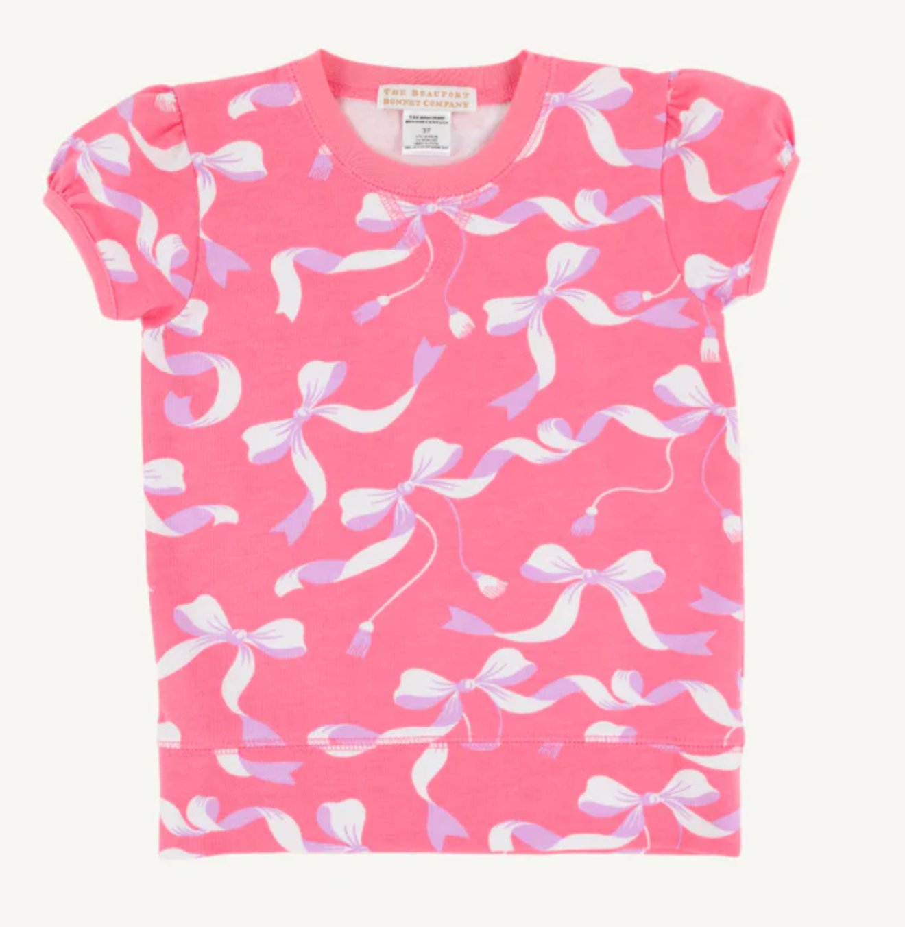 Cassidy Comfy Crewneck Short Puff Sleeve - Bagley Bows with Romany Rose from Anderson Parker