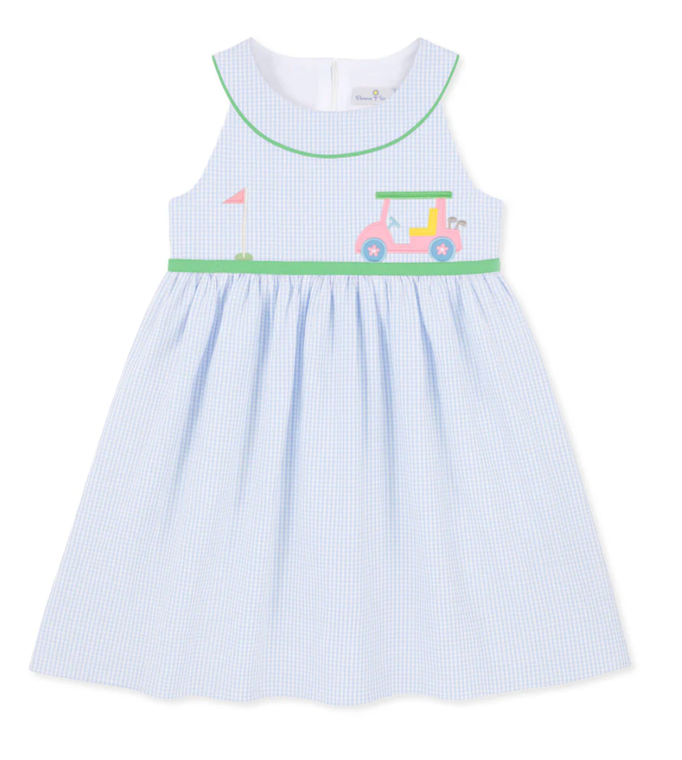 Check Seersucker Dress with Golf Cart from Anderson Parker