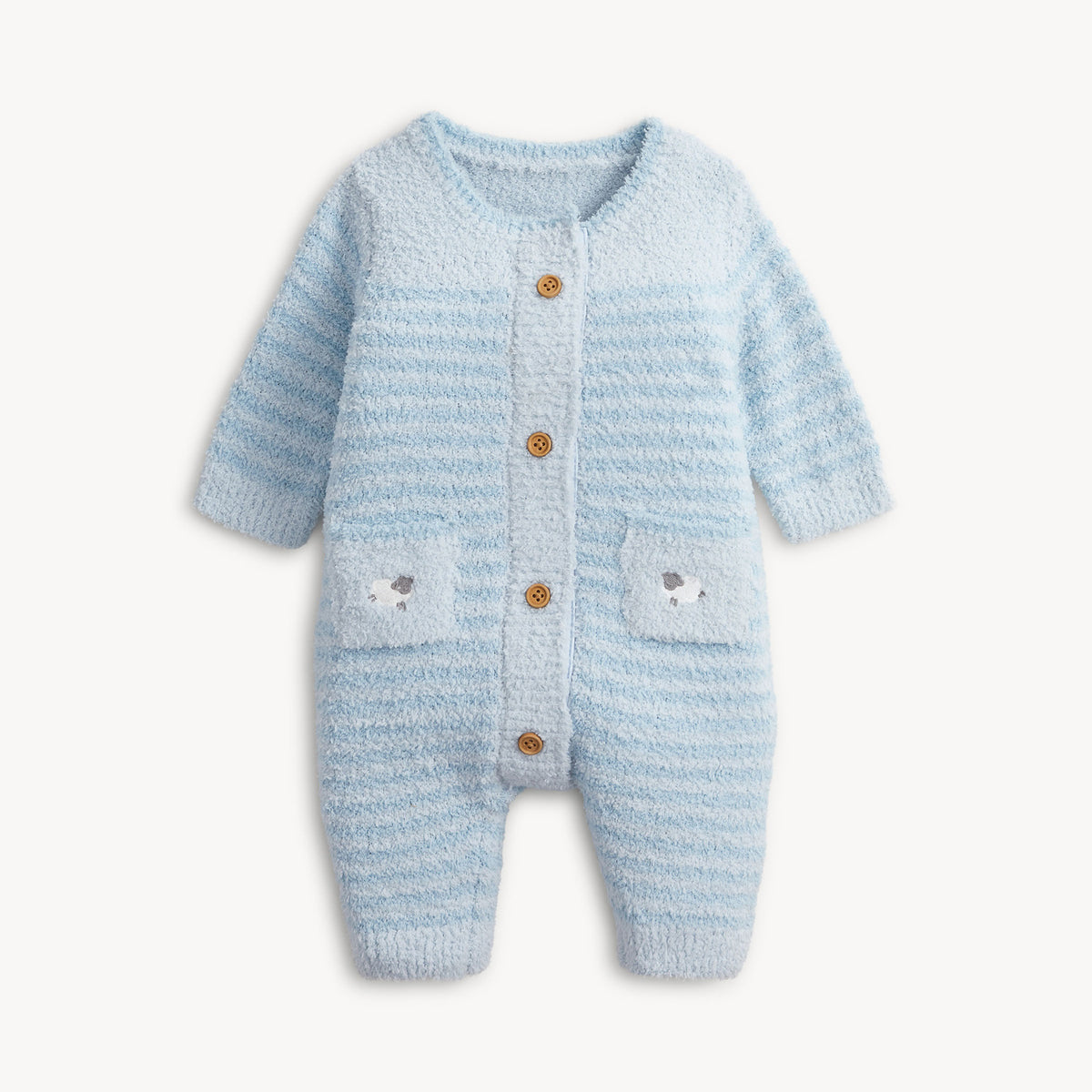 Chenille Blue Sweater Romper from Anderson Parker