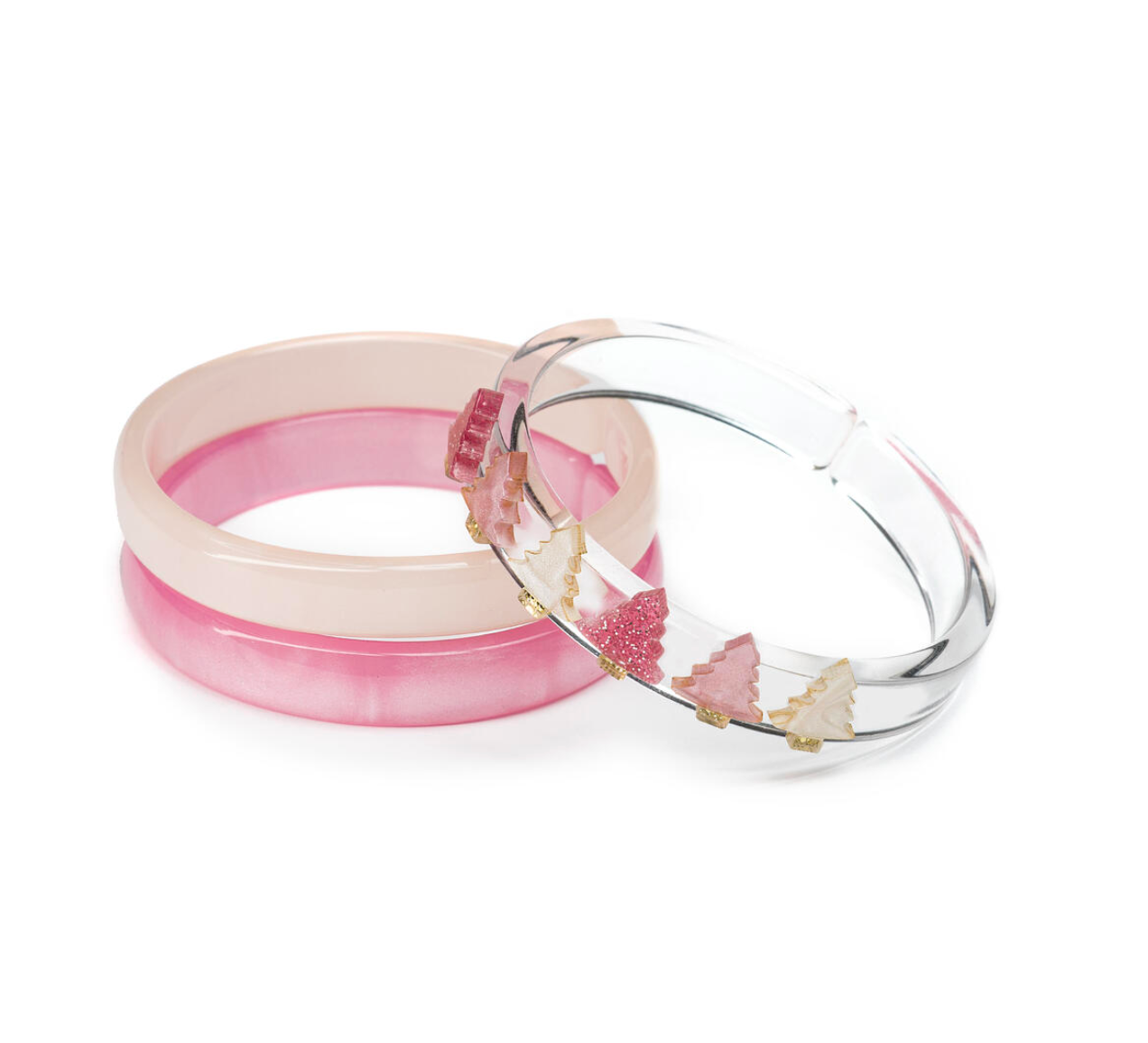 Christmas Tree Pink Pearlized Bangles from Anderson Parker