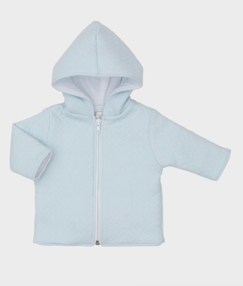 Classic Jacquard Padded Jacket with Hood - Blue from Anderson Parker