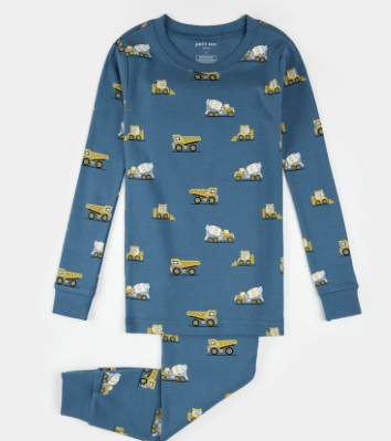 Construction Print PJ Set on Cobalt Blue from Anderson Parker